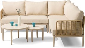 Hoek loungeset 5 personen Wicker Taupe  Coco Ibiza