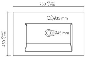 Differnz Industrial badmeubelst 75cm bruin licht