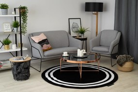 Tapijt HAMPTON Kader ROND zwart