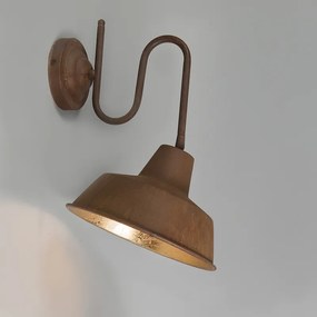 Industriële wandlamp roest met gouden binnenkant - Factory Landelijk / Rustiek E27 rond Binnenverlichting Lamp