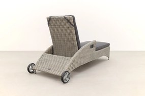 Wicker ligbed met wielen - Buffalo - white grey