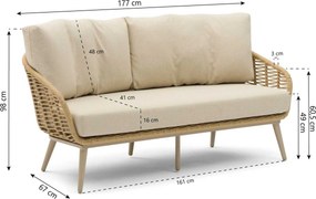 Stoel en Bank Loungeset 5 personen Aluminium/rope Taupe  Coco Vinci