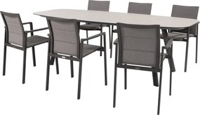 Manolo Cortina dining tuinset 240x103xH75 cm 7 delig keramiek antraciet Taste 4SO
