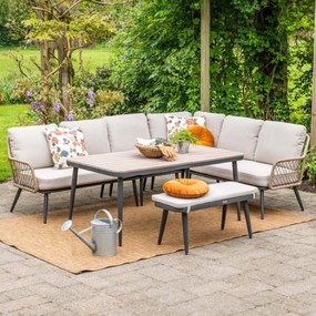 Garden Impressions Kalibo hoek lounge dining set R 4-delig - donker grijs