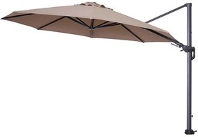 GI Hawaii zweefparasol 350 cm. - Taupe - met voet en hoes