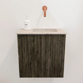 Mondiaz Joya DLux 40cm toiletmeubel shadow met wastafel faye rechts zonder kraangat frappe