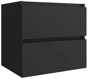 Plieger Kansas badmeubel 60cm met mat witte wastafel en kraangat zwart mat