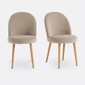 Set van 2 fluwelen stoelen, Inès