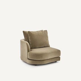 Halve bank links, afgerond, modulair, van fluweel, TIBERIO
