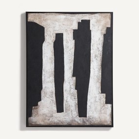 Handgeschilderd schilderij, met stofapplicatie, APIA