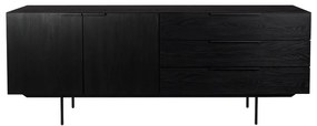 Zuiver Travis Eiken Dressoir Zwart - 180x45x70.5cm.