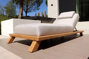 Flow Lumosa daybed Graumel chalk met teakhouten frame SALE