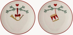 Handbeschilderde dessertborden Yule, 2-delig