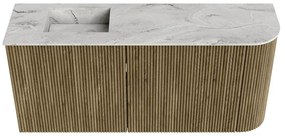 Mondiaz Joya DLux 90cm toiletmeubel ronding rechts dusk met wastafel faye links zonder kraangat glace