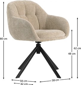 Draaibare Eetkamerstoel Beige
