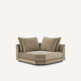 Modulaire hoekbank in stonewashed fluweel, TIBERIO