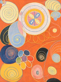 Kunstreproductie The 10 Largest No.3 (Orange Abstract) - Hilma af Klint, (30 x 40 cm)