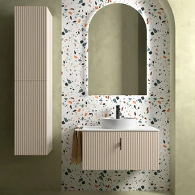 Muebles Raya onderkast ribbelfront 80cm met 1 softclose lade en binnenlade macchiato
