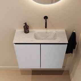 Mondiaz Ture DLux toiletmeubel 60cm plata met wastafel opalo rechts zonder kraangat