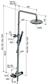 Hotbath Cobber X thermostatische opbouw doucheset met ronde handdouche en 30cm hoofddouche chroom
