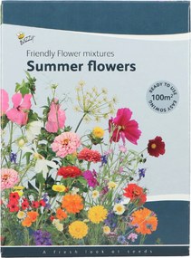 Buzzy seeds Friendly Flowers Zomerbloemen - Strooidoos - Voor 100 m² - Hoogte 40-100 cm