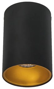 Moderne spot zwart met goud GU10 50mm - Deep