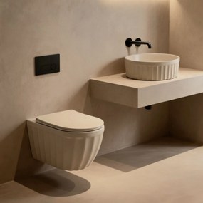 Set: Hangend toilet + Opbouw wastafel Rea Duo Caffe Latte Matt