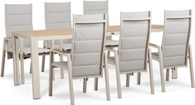 Tuinset 6 personen 210 cm Aluminium Taupe Lifestyle Garden Furniture Essence/Creta