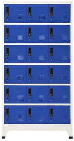 vidaXL Lockerkast 90x40x180 cm staal grijs en blauw