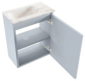 Mondiaz Ture DLux toiletmeubel 40cm clay met wastafel frappe links met kraangat