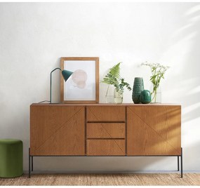 Vintage buffetkast met 2 deuren en 3 lades, Lodge