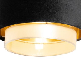 Stoffen Eettafel / Eetkamer Moderne hanglamp zwart met goud 3-lichts - Elif Modern E27 Binnenverlichting Lamp