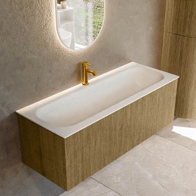 Mondiaz Kurve 120cm badmeubel dusk met 1 lade en wastafel big large midden 1 kraangat