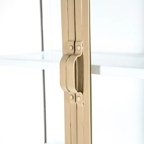 Eleonora Industrieel Hoge Vitrinekast Zandkleurig Metaal - 93x47x220cm.