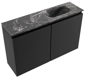 Mondiaz Ture DLux toiletmeubel 80cm urban met wastafel lava rechts met kraangat