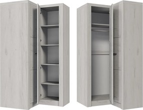 Hoekkledingkast Serfeno 110, Essen, 192x106x90cm, 97 kg, Kledingkast deuren: Met scharnieren, Aantal planken: 5, Aantal planken: 5