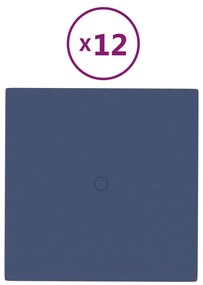 vidaXL Wandpanelen 12 st 1,08 m² 30x30 cm stof blauw