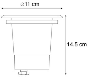 Buiten grondspot staal 11cm IP67 - Basic Round Modern GU10 Buitenverlichting
