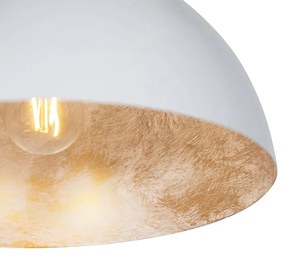 Industriële plafondlamp wit met goud 35 cm - Magna Industriele / Industrie / Industrial E27 rond Binnenverlichting Lamp