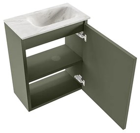 Mondiaz Ture DLux toiletmeubel 40cm army met wastafel ostra rechts met kraangat