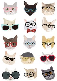 Ilustratie Cats With Glasses, Hanna Melin