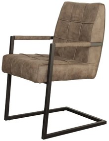 Eetkamerstoel - Jupiter - stof Cowboy retro lederlook taupe