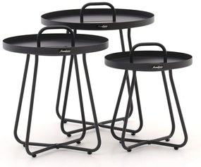 Bijzettafel tuin Manifesto  | Rond  | Tuintafel Aluminium | Ø55x50cm | 3-delig | Kees Smit Tuinmeubelen