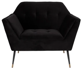 Dutchbone Kate Retro Fauteuil Zwart Fluweel