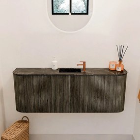 Mondiaz Joya DLux 115cm toiletmeubel ronding links/rechts shadow met wastafel faye midden 1 kraangat lava