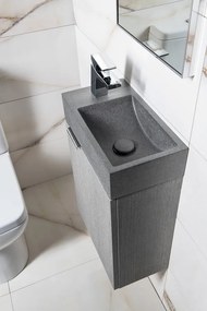 Sapho Crest fontein 40x22cm zwart graniet links