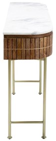 Kare Design Grace Sidetable Mangohout En Marmer - 100 X 30cm.