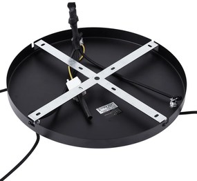 Retro hanglamp zwart met oranje glas 3-lichts - Denise