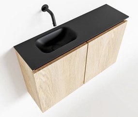 Mondiaz Ture 80cm toiletmeubel washed oak met wastafel urban links geen kraangat