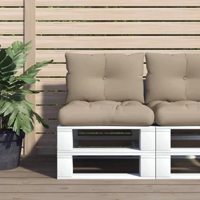 vidaXL Bankkussens pallet 2 st stof taupe